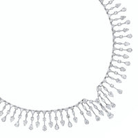 Frills Diamond Necklace (16.11 ct Diamonds) in White Gold