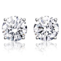 Beauvince GIA FVVS2 Certified 2.01 Carat Round Solitaire Diamond Studs