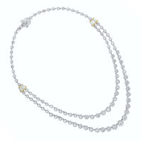Beauvince Layers Diamond Necklace (14.46 ct Diamonds) in 18K White Gold