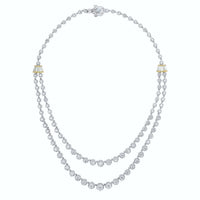 Beauvince Layers Diamond Necklace (14.46 ct Diamonds) in 18K White Gold