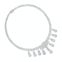 Beauvince Czarina Necklace, Earrings & Ring Suite (38.41 ct Diamonds) in 18K White Gold