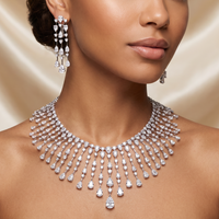 Beauvince Astria Necklace & Earrings Suite (65.13 ct Diamonds) in 18K White Gold