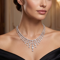 Beauvince Alisa Diamond Necklace (28.12 ct Diamonds) in Platinum