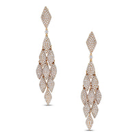 Beauvince Autumn Chandelier Diamond Earrings (11.14 ct Diamonds) in Rose Gold