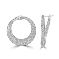 Beauvince Crescent Moon Diamond Earrings (6.24 ct Diamonds) in 18K White Gold