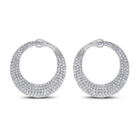 Beauvince Crescent Moon Diamond Earrings (6.24 ct Diamonds) in 18K White Gold