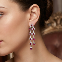 Beauvince Rosemary Ruby Earrings (14.23 ct Rubies & Diamonds) in 18K White Gold