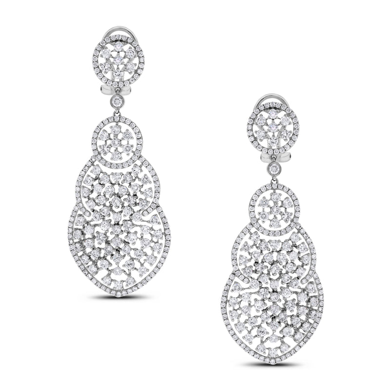 Beauvince Diane Diamond Earrings (9.00 ct Diamonds) in White Gold