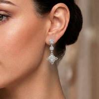 Beauvince Regina Diamond Earrings (3.48 ct Diamonds) in 18K White Gold