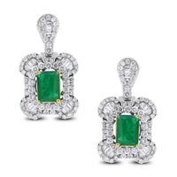 Beauvince Georgia Earrings (5.62 ct Emeralds & Diamonds) in White Gold