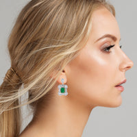 Beauvince Georgia Earrings (5.62 ct Emeralds & Diamonds) in White Gold