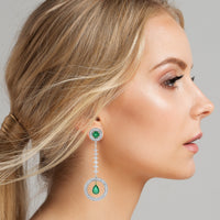 Clara Emerald & Diamond Earrings (10.01 ct Emeralds & Diamonds) in White Gold