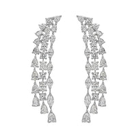 Beauvince Falls Diamond Earrings (9.79 ct Diamonds) in Platinum