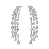 Beauvince Falls Diamond Earrings (9.79 ct Diamonds) in Platinum
