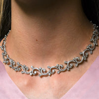 Beauvince Waves & Tides Necklace (12.16 ct Diamonds) in White Gold