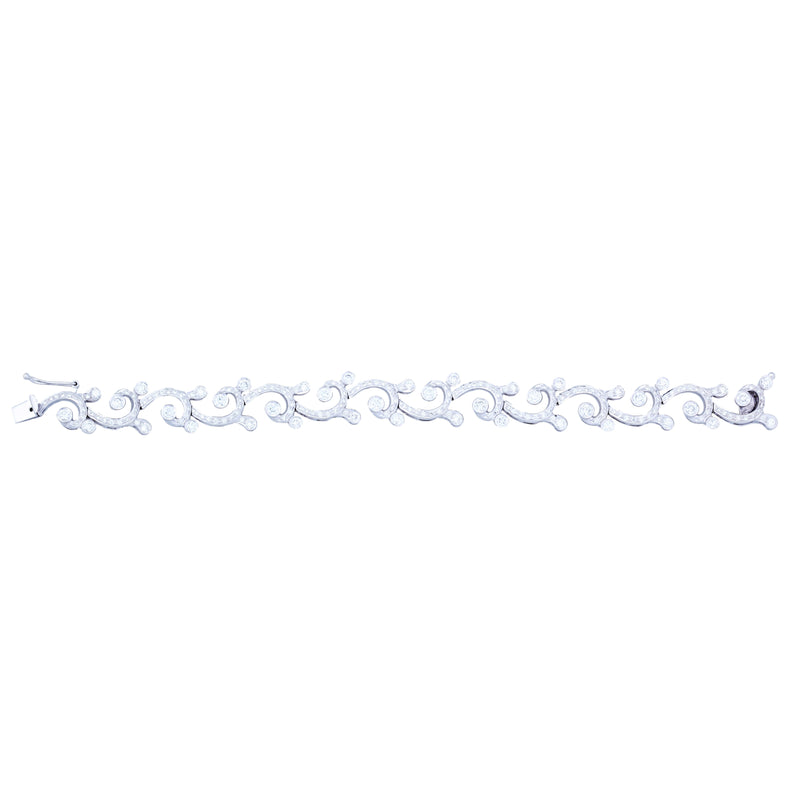 Beauvince Waves & Tides Necklace (12.16 ct Diamonds) in White Gold