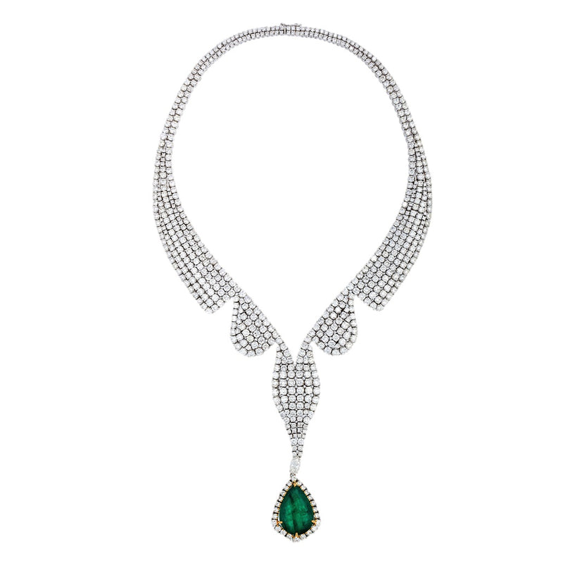 Emeralds & Diamonds Love Suite (123.27 ct Emeralds & Diamonds) in Whit ...