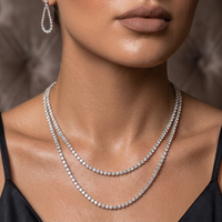 Tennis Opera Convertible Necklace (21.40 ct GH VVS-VS Diamonds) in 18K White Gold