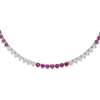 Rosa Necklace (17.2 ct Ruby & Diamonds) in White Gold