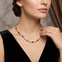 Gracie Necklace (9.35 ct Sapphires & Diamonds) in 18K Yellow Gold