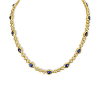 Gracie Necklace (9.35 ct Sapphires & Diamonds) in Yellow Gold