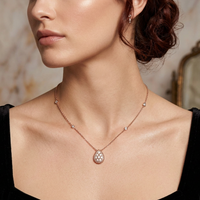 Pear Drop Mini Pendant Necklace (0.55 ct Diamonds) in 18K Rose Gold