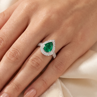Beauvince Sara Ring (2.29 ct Emerald & Diamonds) in 18K White Gold