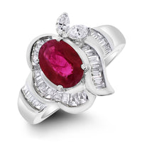 Beauvince Bailey Ring (2.48 ct Diamonds & Rubies) in 18K White Gold