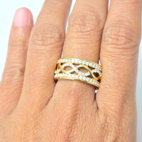 Wave Diamond Band (0.75 ct Diamonds) in Yellow Gold