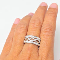 Wave Diamond Band (0.75 ct Diamonds) in White Gold