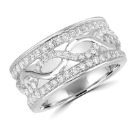 Wave Diamond Band (0.75 ct Diamonds) in White Gold