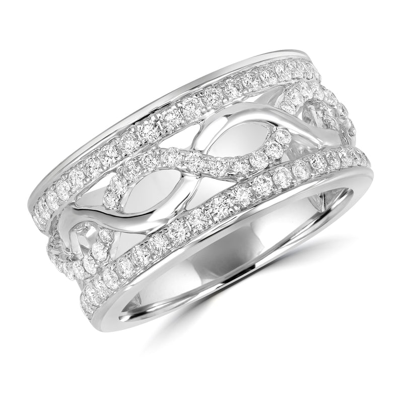 Wave Diamond Band (0.75 ct Diamonds) in White Gold