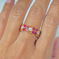 Flora Band (4.63 ct Rubies & Diamonds) in Yellow Gold