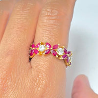 Flora Band (4.63 ct Rubies & Diamonds) in Yellow Gold