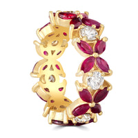 Flora Band (4.63 ct Rubies & Diamonds) in Yellow Gold