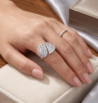 Leaf Wrap Diamond Ring (1.84 ct Diamonds) in White Gold