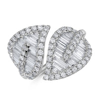 Leaf Wrap Diamond Ring (1.84 ct Diamonds) in White Gold