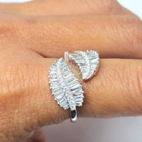 Leaf Wrap Diamond Ring (1.39 ct Diamonds) in White Gold