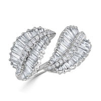 Leaf Wrap Diamond Ring (1.39 ct Diamonds) in White Gold