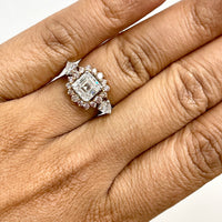 Beauvince Iraa Engagement Ring (1.70 ct Asscher Cut HVVS1 GIA Diamond) in Rose Gold & Platinum