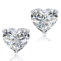 Beauvince GIA EVS Certified 3.03 Ct Heart Shape Diamond Studs