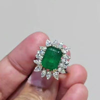 Beauvince Alaya Ring (5.71 ct Emerald & Diamonds) in 18K Yellow Gold