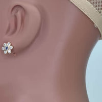 Tanzanite Ear Flowers (1.20 ct Diamonds & Tanzanites) in Yellow Gold