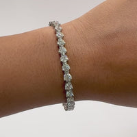 Beauvince 3 Prong Diamond Tennis Bracelet (10.47 ct Diamonds) in Platinum