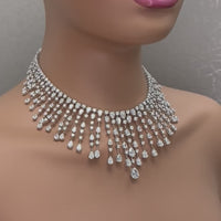 Beauvince Astria Necklace & Earrings Suite (65.13 ct Diamonds) in 18K White Gold