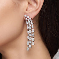 Beauvince Falls Diamond Earrings (9.79 ct Diamonds) in Platinum