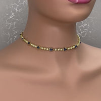 Gracie Necklace (9.35 ct Sapphires & Diamonds) in Yellow Gold