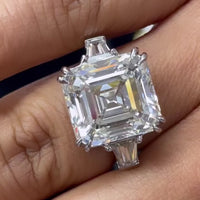 Beauvince Bridget 3 Stone Ring (10.31 ct Emerald Cut GIA Diamond) in Platinum