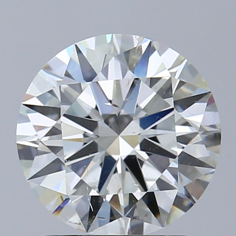 Round Solitaire Diamond Studs (3.01 ct Round I SI1 GIA Diamonds) in White Gold