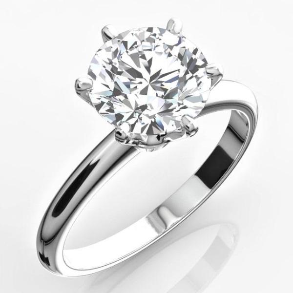 Solitaire Engagement Ring (2.41 ct Round JSI1 EGLUSA Diamond) in Platinum